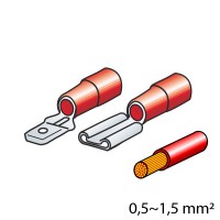 Male and female disconnects kit - Red