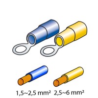 Ring terminals kit - Yellow/Blue