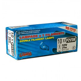 ΛΑΜΠΕΣ ΔΙΠΟΛΙΚΕΣ 12V P21/5W 10 ΤΕΜ. Με Κάλυκα americat.gr