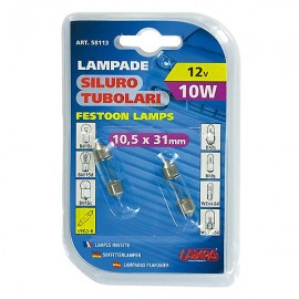 ΛΑΜΠΑ ΣΩΛΗΝΩΤΗ 10W/12V SV8,5x8 11X31mm Πλαφονιέρας americat.gr