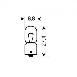 12V Micro lamp - (T4W) - 4W - BA9s -