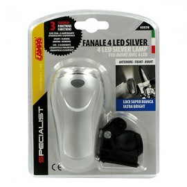 4 Led Silver Bicycle Lamp
