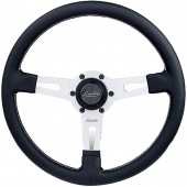 ΤΙΜΟΝΙ SHARAV 340 ΜΑΥΡΟ 340mm ΔΕΡΜΑΤΙΝΟ ΤΡΙΑΚΤΙΝΟ ΜΕ ΑΣΗΜΙ ΛΑΜΑ Τιμόνια americat.gr