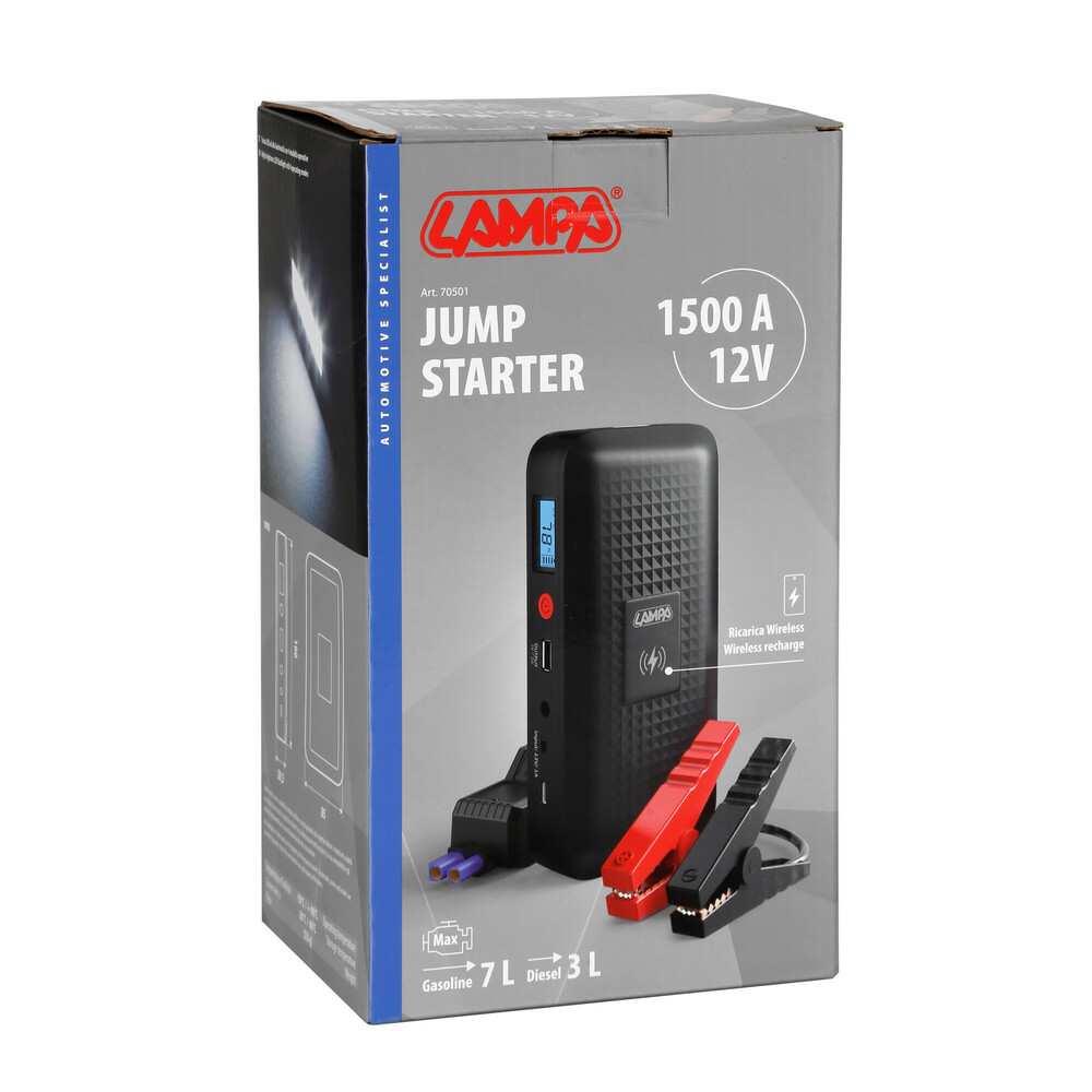 LAMPA – Εκκινητής Μπαταρίας Και Powerbank 12V 12000MAH Με Ασύρματη Φόρτιση, Για Άμεση Εκκίνηση Ισχυρών Κινητήρων – 1 Τεμ. (L7050.1) - Thumbnail 9