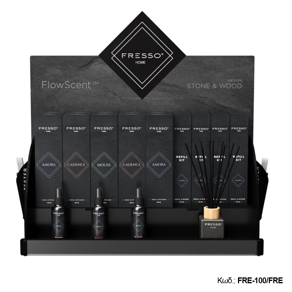 Fresso – Επιτραπέζιο Σταντ Προβολής Fresso Home FlowScent από Κόντρα Πλακέ, ιδανική λύση για οργάνωση και δειγματισμό αρωματικών χώρου – 1 Τεμ. (FRE-100/FRE)