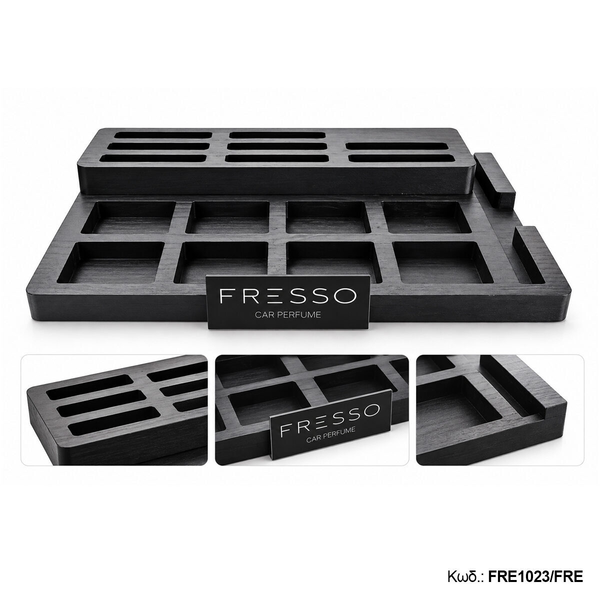 Fresso - Ξύλινο Σταντ Προβολής Αρωματικών με Θέσεις για 8 Κρεμαστά Αρωματικά και 8 Αρώματα 50ml - 1 Τεμ. (FRE1023/FRE)