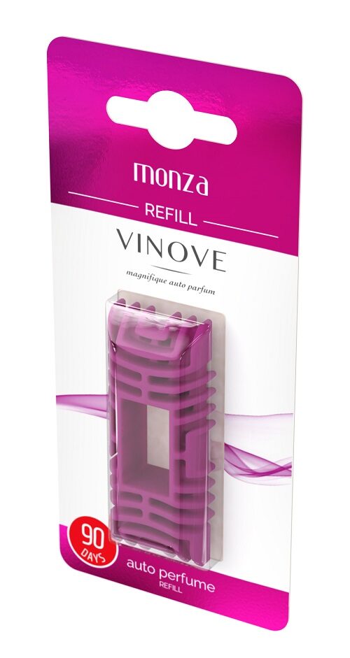 Amio – Ανταλλακτικό Αρωματικό Αυτοκινήτου Vinove Monza Woman Collection, προσφέρει ηλεκτρισμένο άρωμα ανανά, ροδάκινου, τριαντάφυλλου και σοκολάτας με διάρκεια έως 90 ημέρες – 1 Τεμ. (V11042/V07-07/AM)