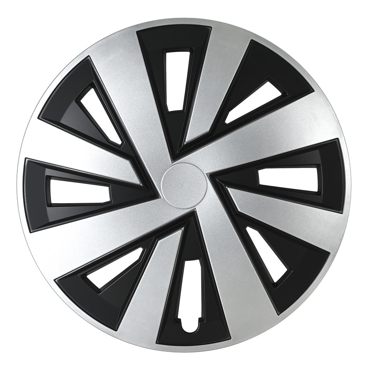 Amio – Τάσι Τροχού Pluton Silver & Black 16" Universal, προσφέρει φουτουριστική διχρωμία και προστασία ζάντας – 1 Τεμ. (L58355/AM)