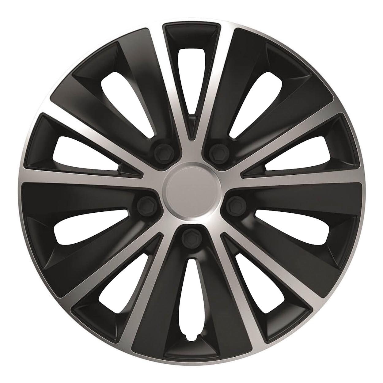 Amio – Τάσι Τροχού Rapide Black & Silver 14" Universal, προσφέρει κομψή εμφάνιση και προστασία ζάντας – 1 Τεμ. (10297/AM)