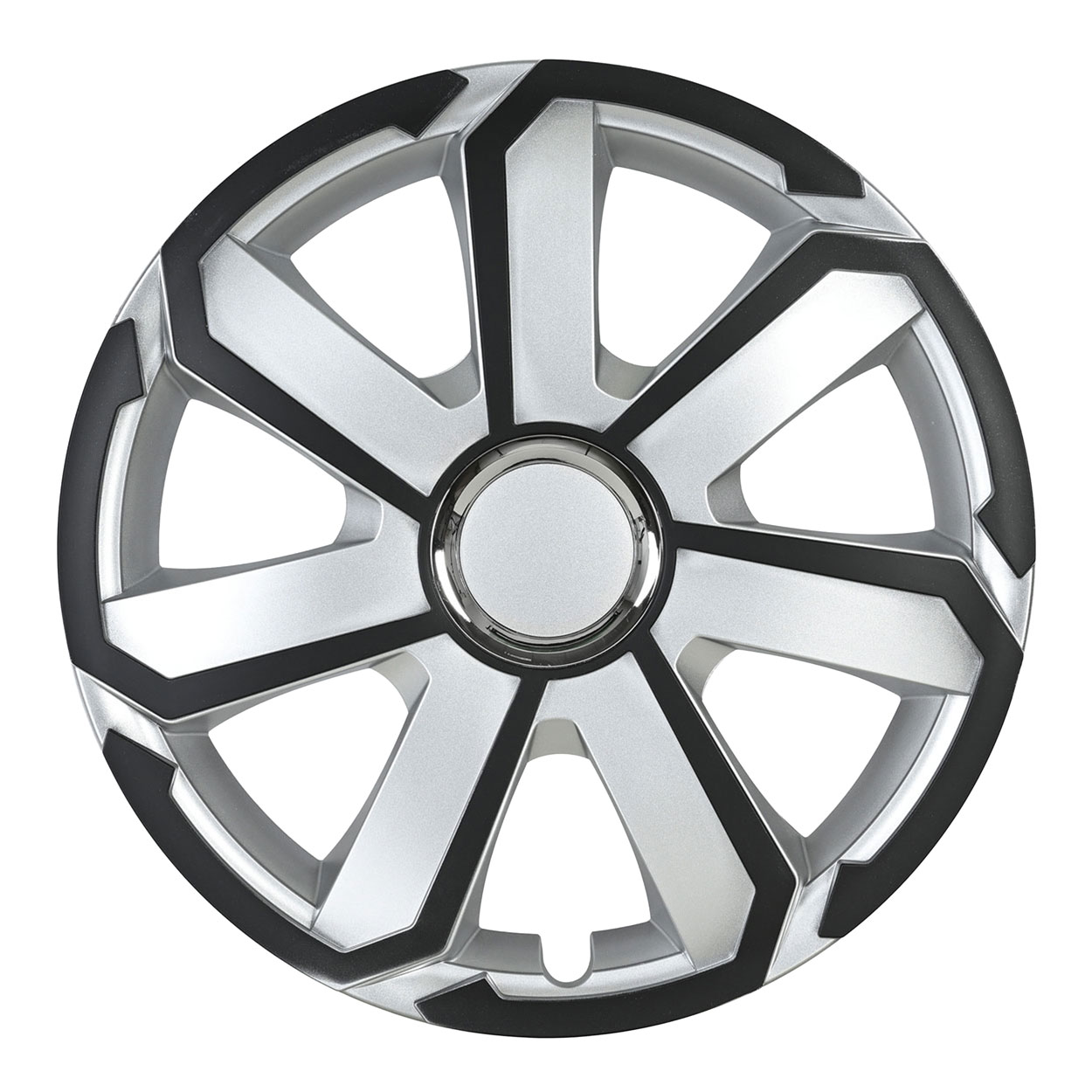 Amio – Τάσι Τροχού Aerospin Black & Silver 16" Universal, προσφέρει αεροδυναμικό σπορ σχεδιασμό και κάλυψη ζάντας – 1 Τεμ. (L58347/AM)