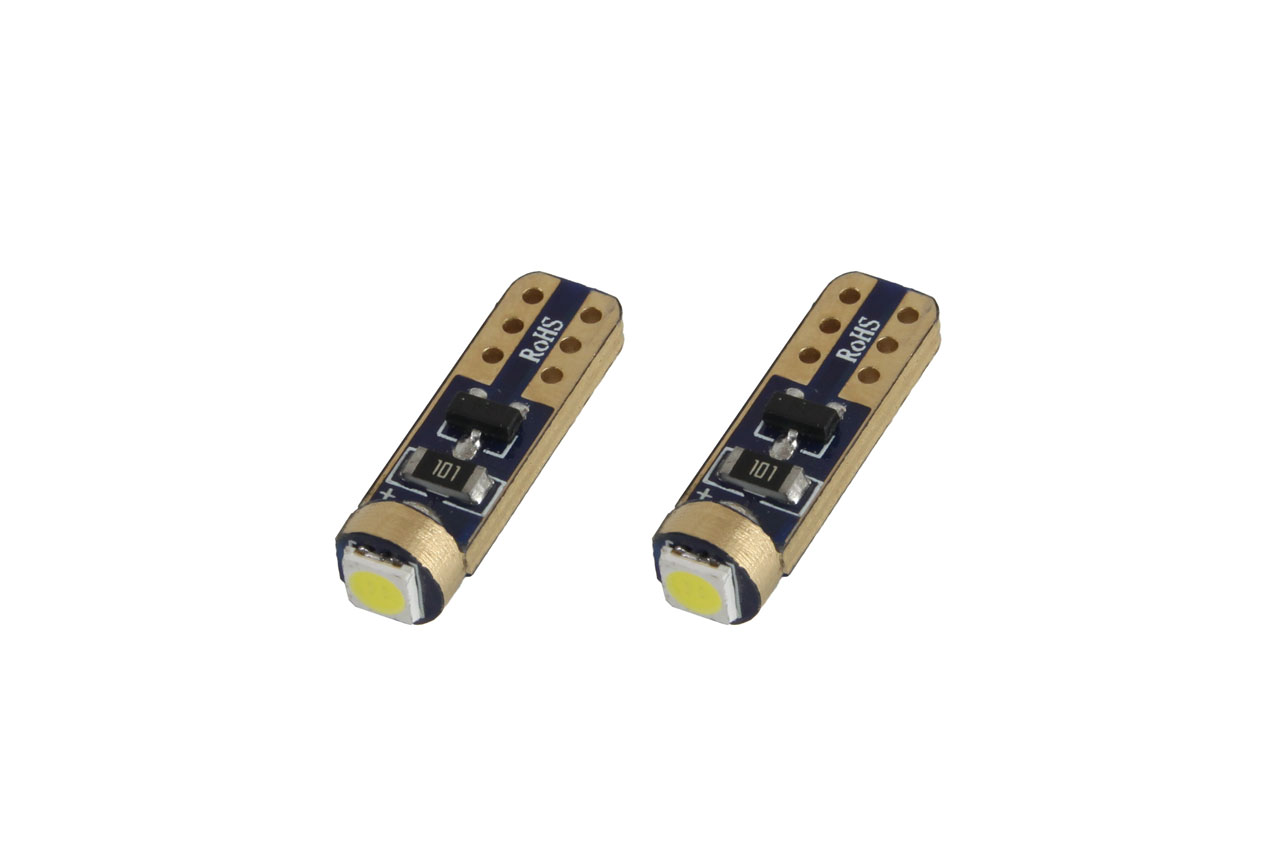 Amio - Λαμπάκια LED Standard τύπου T5 τάση λειτουργίας 12V απόδοσης 0.5W χρώμα λευκό για Επιβατικά Αυτοκίνητα - 2 τεμ. (01094/AM)