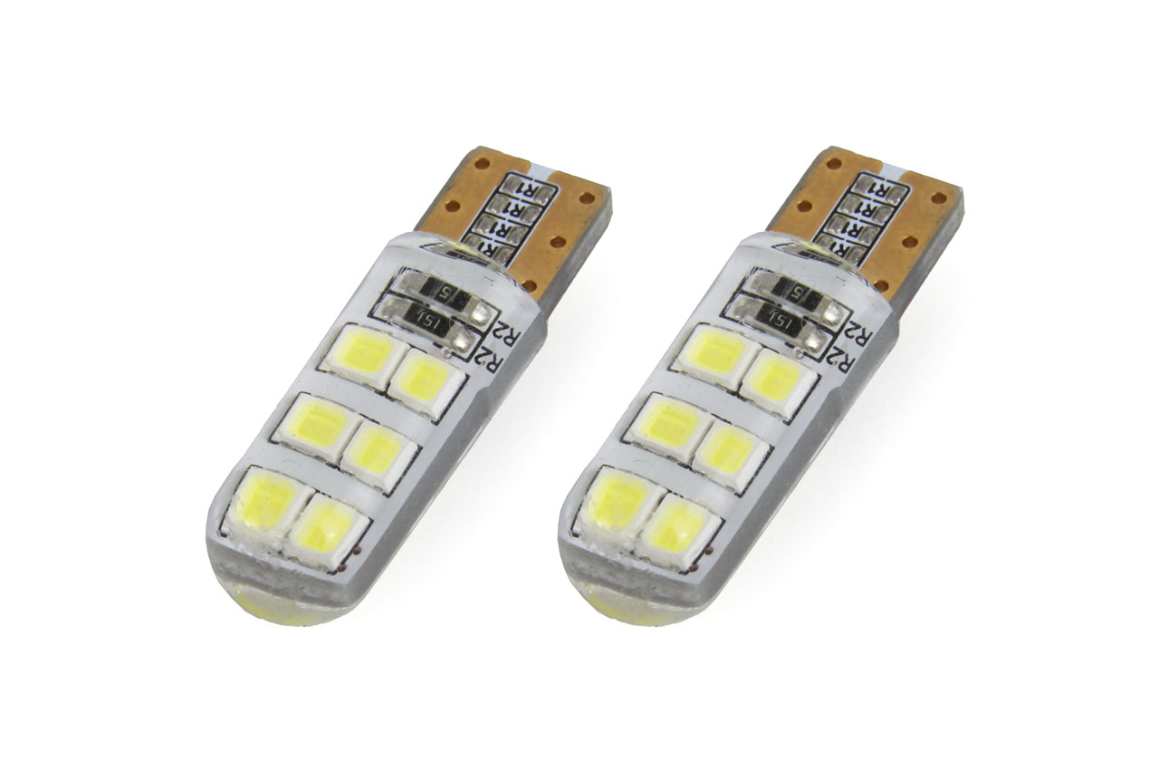 Amio - Λαμπάκια LED Standard Silica 12SMD τύπου T10 τάση λειτουργίας 12V απόδοσης 1.5W χρώμα λευκό για Επιβατικά Αυτοκίνητα - 2 τεμ. (01095/AM)