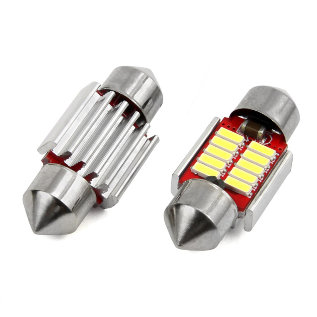 ΛΑΜΠΑΚΙΑ ΠΛΑΦΟΝΙΕΡΑΣ 31mm 1224V 2W 5600K 10LED CANBUS FESTOON ΛΕΥΚΟ AMiO - 2 ΤΕΜ