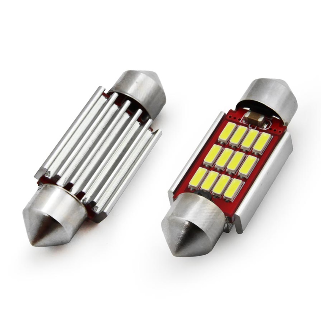 ΛΑΜΠΑΚΙΑ ΠΛΑΦΟΝΙΕΡΑΣ 36mm 1224V 29W 5600K 12LED CANBUS FESTOON ΛΕΥΚΟ AMiO - 2 ΤΕΜ