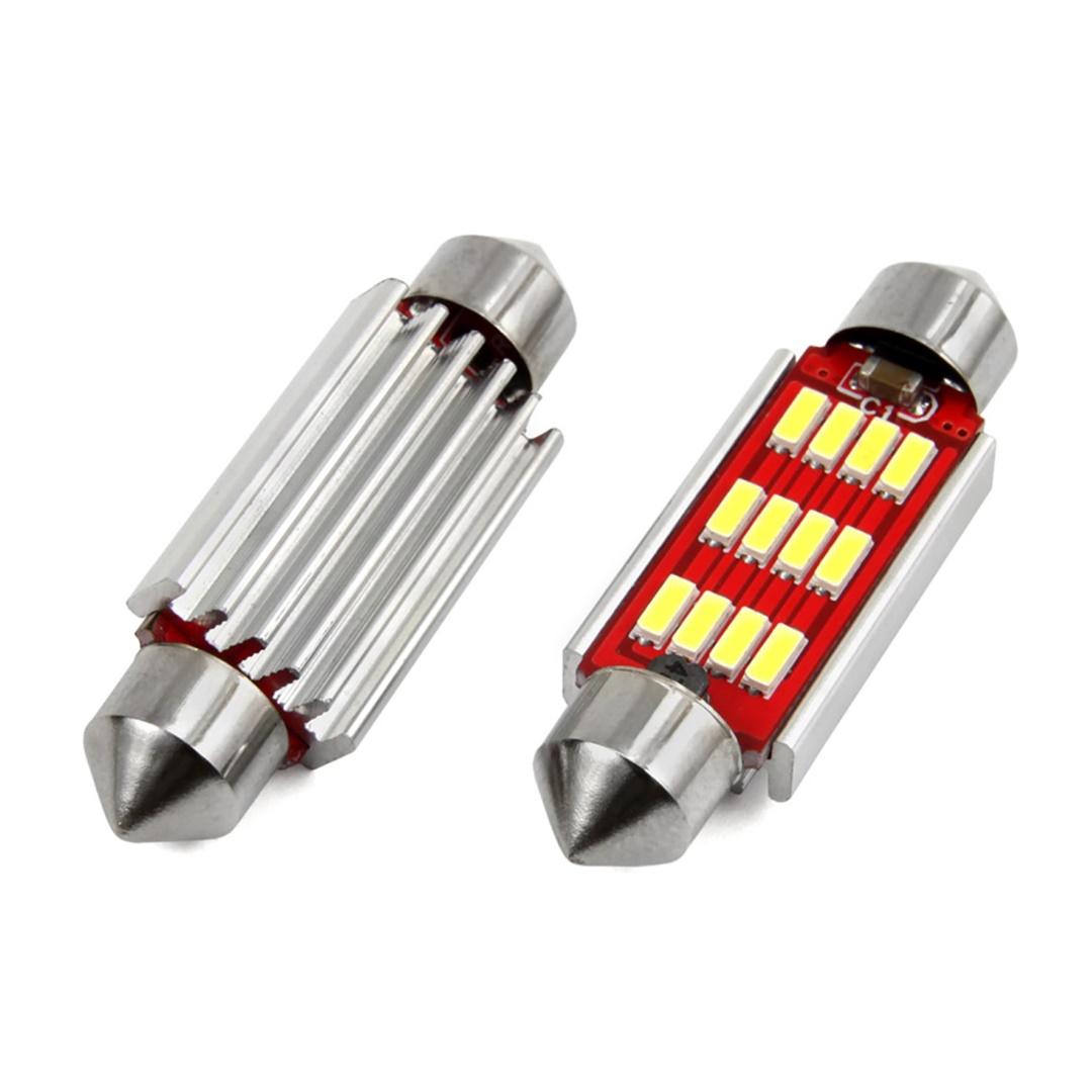 ΛΑΜΠΑΚΙΑ ΠΛΑΦΟΝΙΕΡΑΣ 41mm 1224V 29W 5600K 12LED CANBUS FESTOON ΛΕΥΚΟ AMiO - 2 ΤΕΜ
