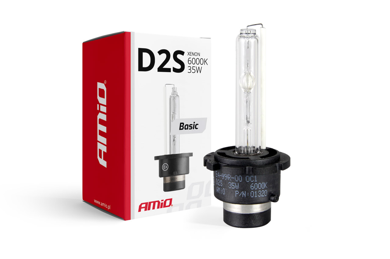 Amio - Ανταλλακτική Λάμπα D2S Xenon 12V 35W 6000K Basic Σειρά P32d-2 Λευκό Φως για Φώτα Αυτοκινήτου - 1 τεμ. (01320/AM)
