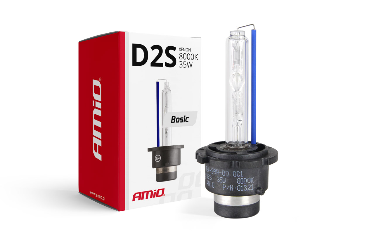 Amio - Ανταλλακτική Λάμπα D2S Xenon 12V 35W 8000K Basic Σειρά P32d-2 Μπλε-Λευκό Φως για Φώτα Αυτοκινήτου - 1 τεμ. (01321/AM)