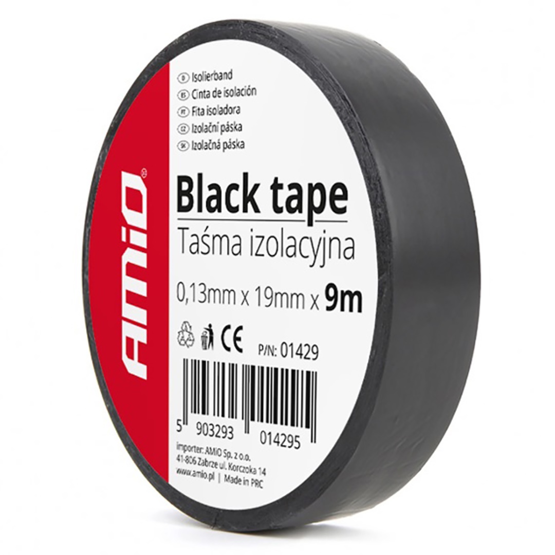 ΜΟΝΩΤΙΚΗ ΤΑΙΝΙΑ ΜΑΥΡΗ 19MM - 9M AMiO - 1 ΤΕΜ