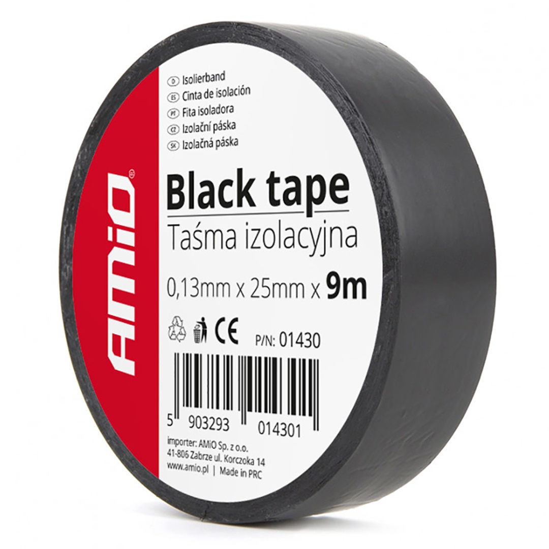 ΜΟΝΩΤΙΚΗ ΤΑΙΝΙΑ ΜΑΥΡΗ 25MM - 9M AMiO - 1 ΤΕΜ