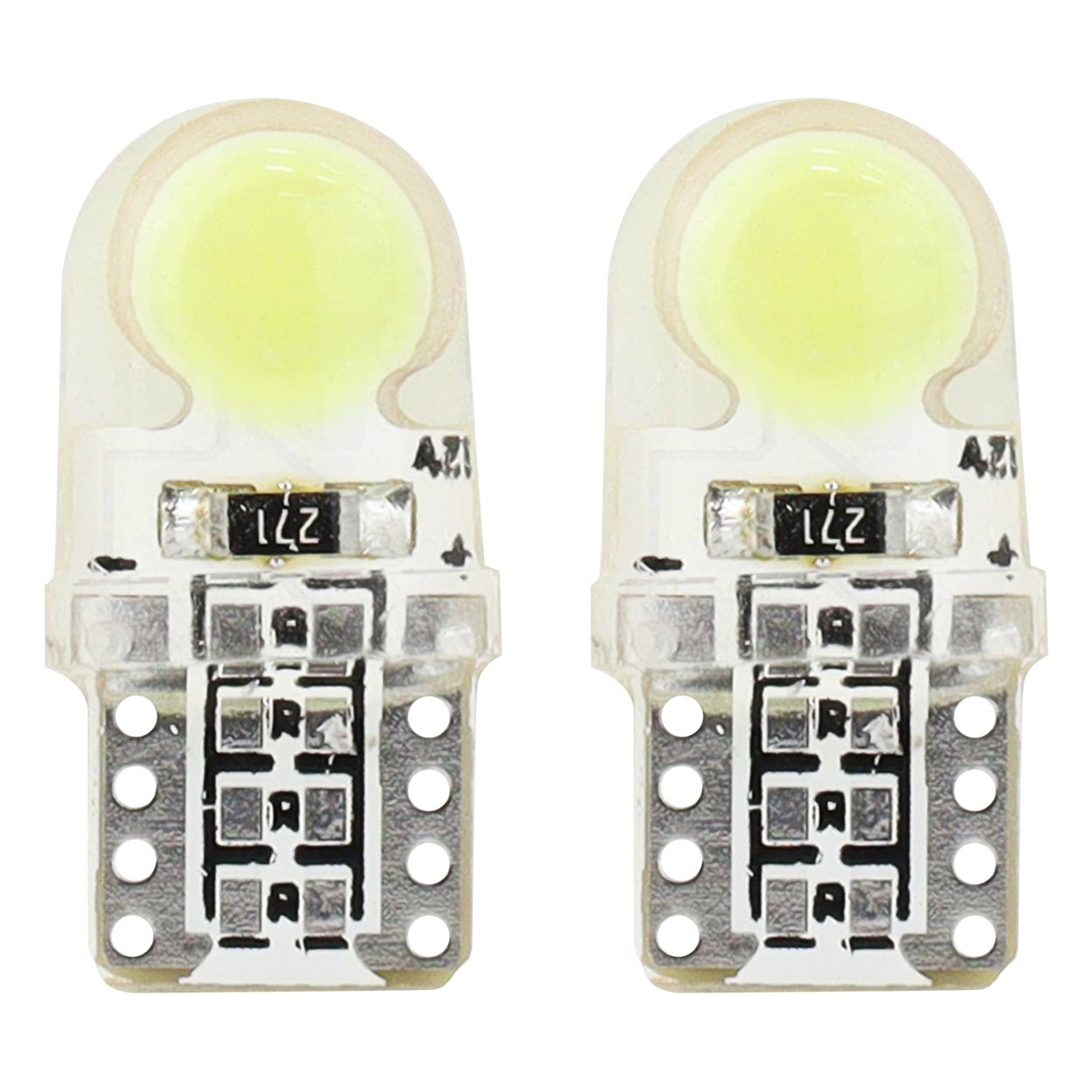 Amio – LED T10 W5W 12V W2.1x9.5d 5600K COB Σιλικόνης Καρφωτό Λευκό για Φώτα Θέσης & Εσωτερικού Αυτοκινήτου – 2 Τεμ. (01441/AM)