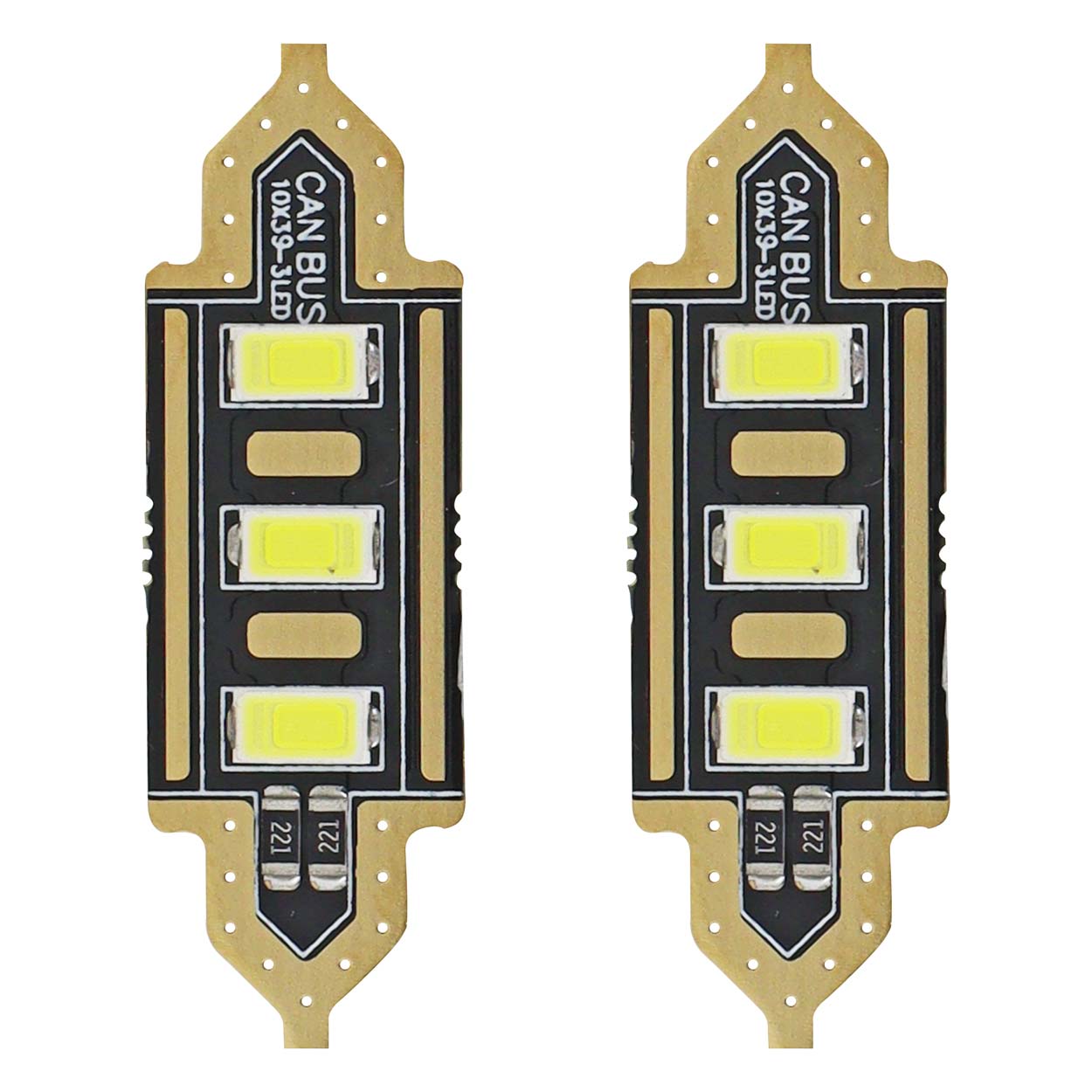 Amio – LED Λαμπάκια Πλαφονιέρας C5W 39mm 12V 0.5W 5600K 3xSMD 5730 για Αυτοκίνητο – 2 Τεμ. (01450/AM)