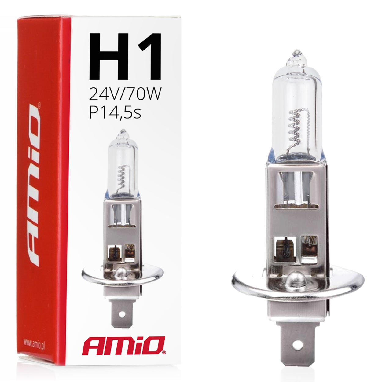 Amio – H1 P14.5s 24V 70W LumiTec Λαμπτήρας Αλογόνου για Προβολείς Φορτηγού – 1 Τεμ. (01482/AM)
