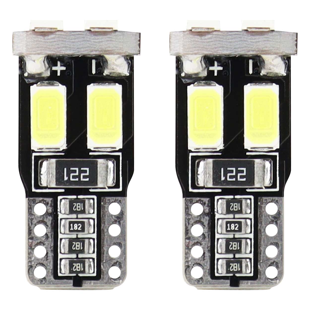 Amio – Λαμπάκια LED T10 W5W 12V 1W 5600K 6xSMD 5730 CANBUS Καρφωτά για Ισχυρό Λευκό Φωτισμό σε Καθημερινή Χρήση – Σετ 2 Τεμ. (01622/AM)