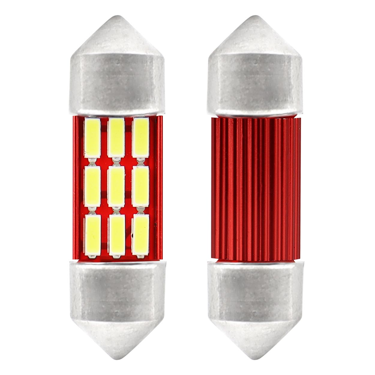 Amio – Λαμπάκια Πλαφονιέρας LED 31mm C5W C10W 12/24V 2W 5600K 12xSMD 4014 CANBUS για Καθαρό Φωτισμό Εσωτερικού – Σετ 2 Τεμ. (01631/AM)