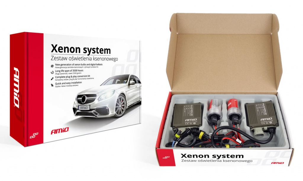 Amio - Kit Xenon Bi-Xenon H4-3 6000K 35W CANBUS 12/24V για ισχυρό φωτισμό δρόμου και καθαρή δέσμη χωρίς σφάλματα στο καντράν - 1 Σετ (01792/AM)