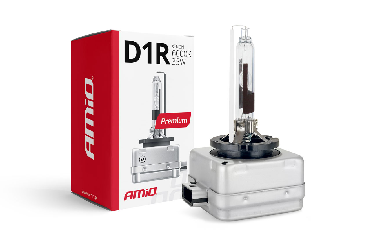 Amio - Λάμπα Xenon D1R 6000K 35W 12V Premium για αντικατάσταση εργοστασιακών και aftermarket xenon με καθαρό λευκό φωτισμό και σταθερή απόδοση με ενσωματωμένο igniter - 1 Τεμ. (01967/AM)