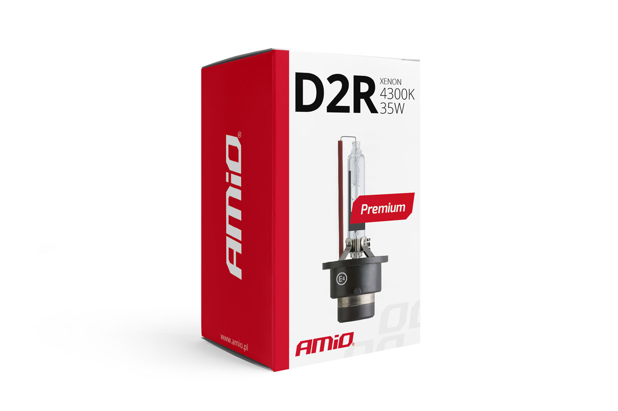 Amio - Λάμπα Xenon D2R 4300K 35W 12V Premium για αντικατάσταση εργοστασιακών και aftermarket xenon με φυσικό φωτισμό και σταθερή απόδοση χωρίς τροποποιήσεις - 1 Τεμ. (01970/AM)