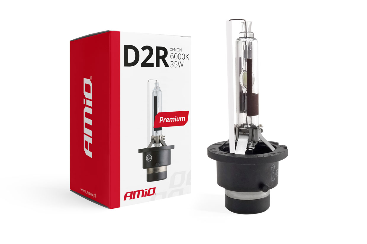 Amio - Λάμπα Xenon D2R 6000K 35W 12V Premium για αντικατάσταση εργοστασιακών και aftermarket xenon με καθαρό λευκό φωτισμό και σταθερή απόδοση χωρίς τροποποιήσεις - 1 Τεμ. (01971/AM)