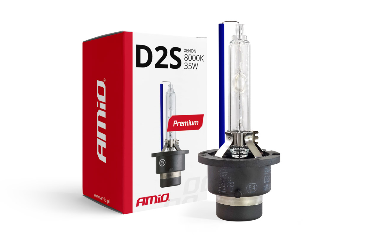 Amio - Λάμπα Xenon D2S 8000K 35W 12V Premium για αντικατάσταση εργοστασιακών και aftermarket xenon με έντονο ψυχρό φωτισμό και σταθερή απόδοση χωρίς τροποποιήσεις - 1 Τεμ. (01977/AM)