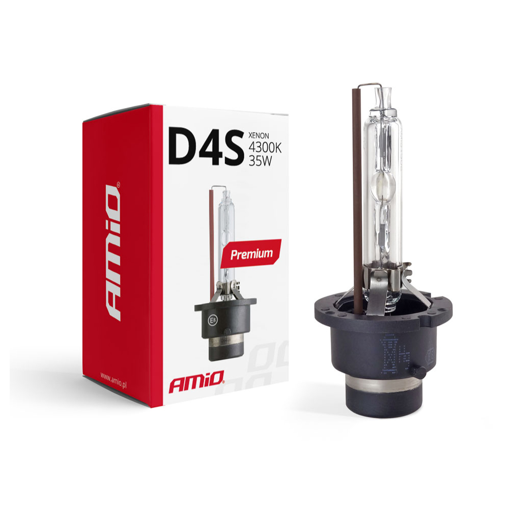 Amio - Λάμπα Xenon D4S 4300K 35W 12V Premium για αντικατάσταση εργοστασιακών και aftermarket xenon με φυσικό φωτισμό και σταθερή απόδοση χωρίς τροποποιήσεις - 1 Τεμ. (01980/AM)
