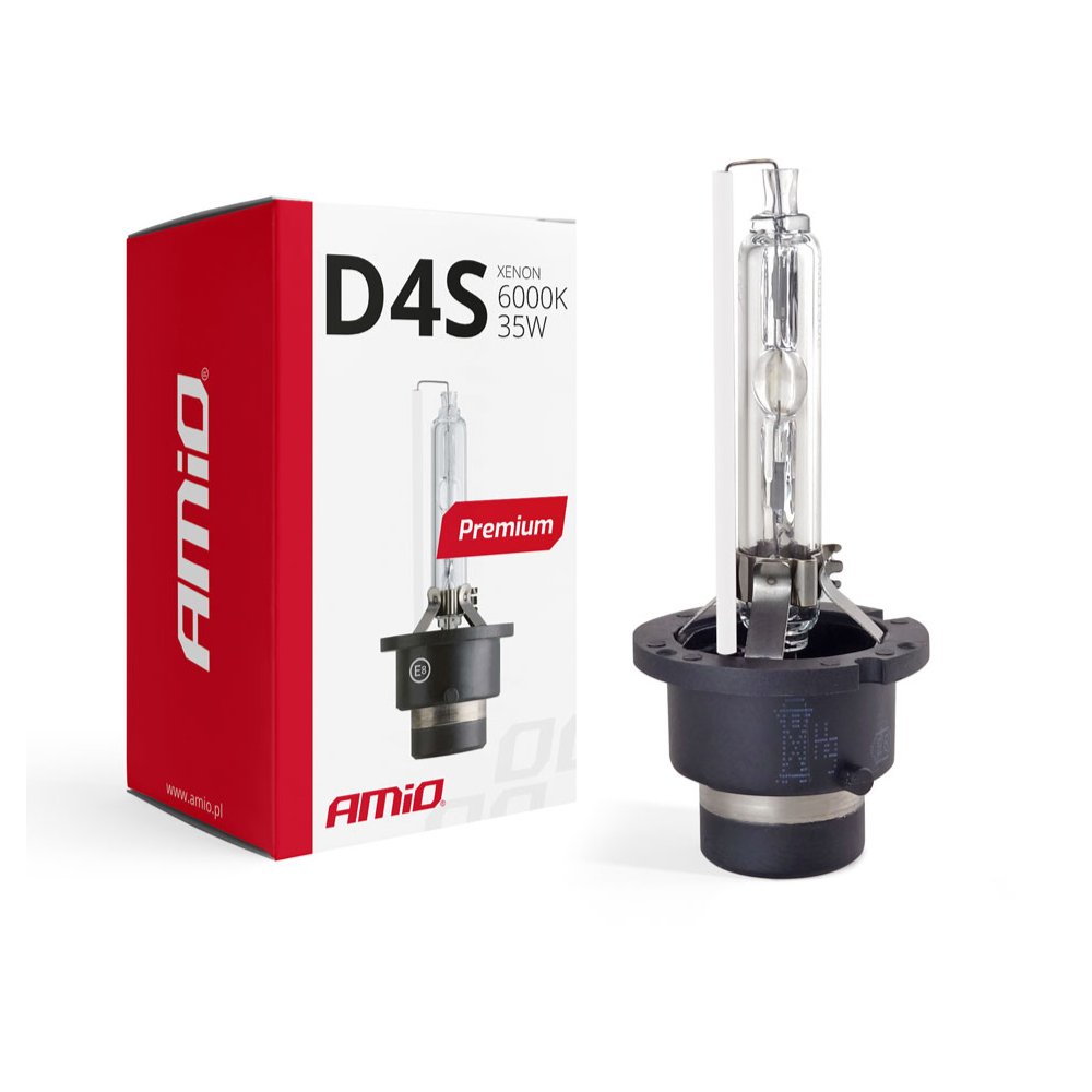 Amio - Λάμπα Xenon D4S 6000K 35W 12V Premium για αντικατάσταση εργοστασιακών και aftermarket xenon με καθαρό λευκό φωτισμό και σταθερή απόδοση χωρίς τροποποιήσεις - 1 Τεμ. (01981/AM)