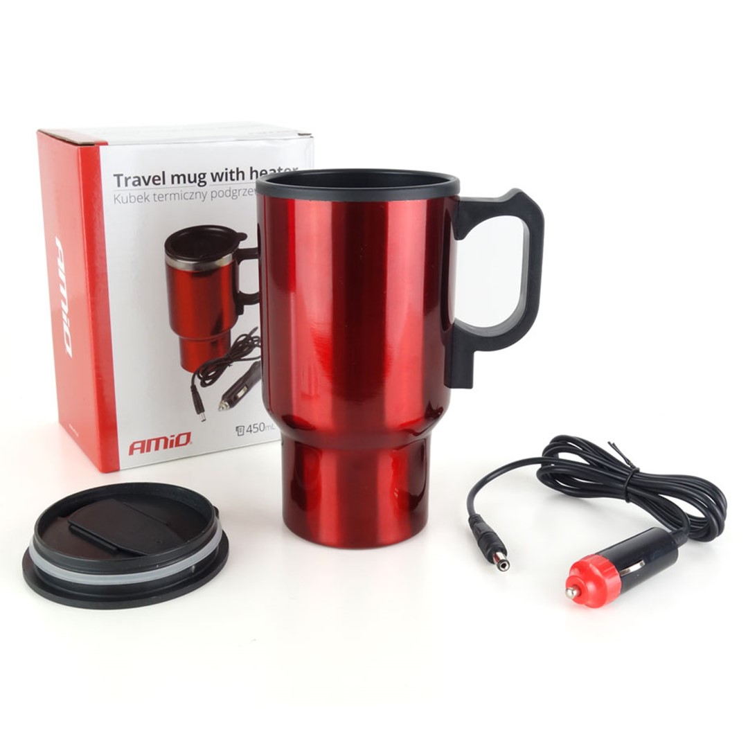 AMiO – Κούπα νερού αυτοκινήτου 12V 450ml, απολαύστε ζεστά ροφήματα στη σωστή θερμοκρασία κατά τη διάρκεια του ταξιδιού σας – 1 Τεμ. (02177/AM)