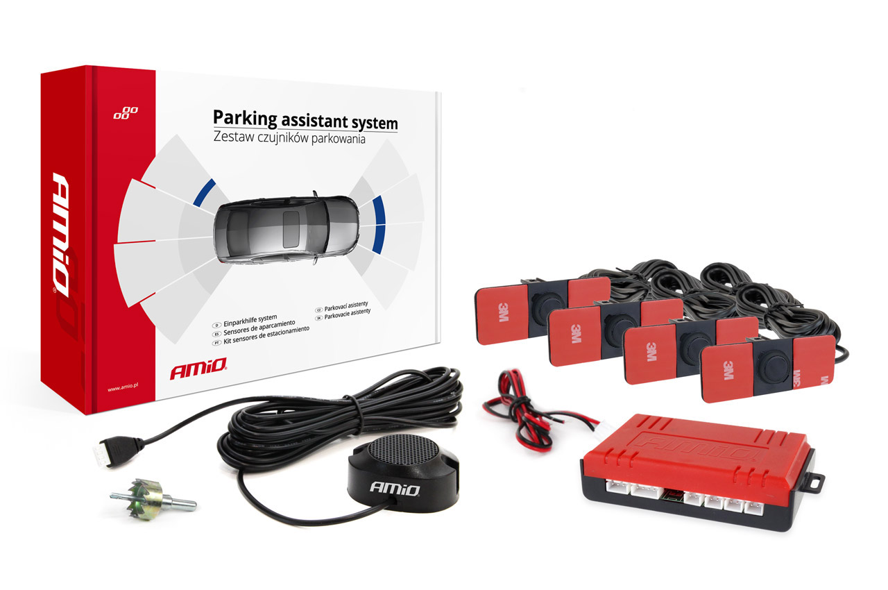 AMiO – Σύστημα Παρκαρίσματος 12V με 4 Αισθητήρες Inside Mount 16,5mm σε Μαύρο χρώμα και Buzzer, σταθμεύστε με απόλυτη ασφάλεια και εργοστασιακή αισθητική – 1 Τεμ. (02253/AM)