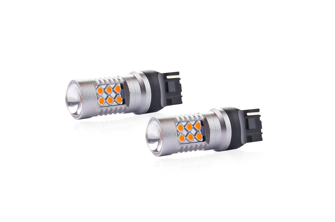Amio - WY21W T20 12/24V 6,2W 800lm LED 24xSMD3030 CAN-BUS ΚΙΤΡΙΝΟ 18x56mm 2ΤΕΜ. (02393/AM)