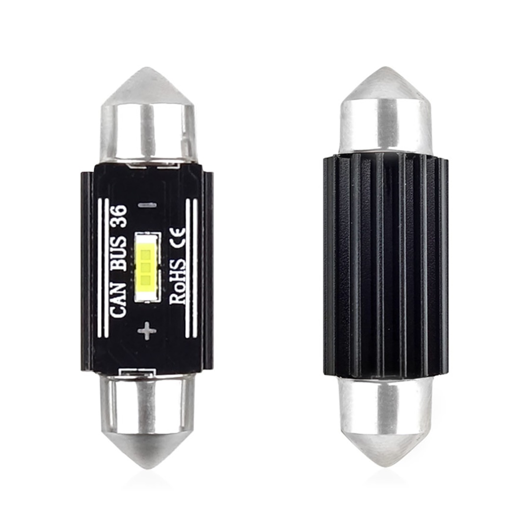 ΛΑΜΠΑΚΙΑ ΠΛΑΦΟΝΙΕΡΑΣ 36mm 1224V 31W 5600K 1LED ULTRA BRIGHT CAN-BUS FESTOON ΛΕΥΚΟ AMiO - 2 ΤΕΜ