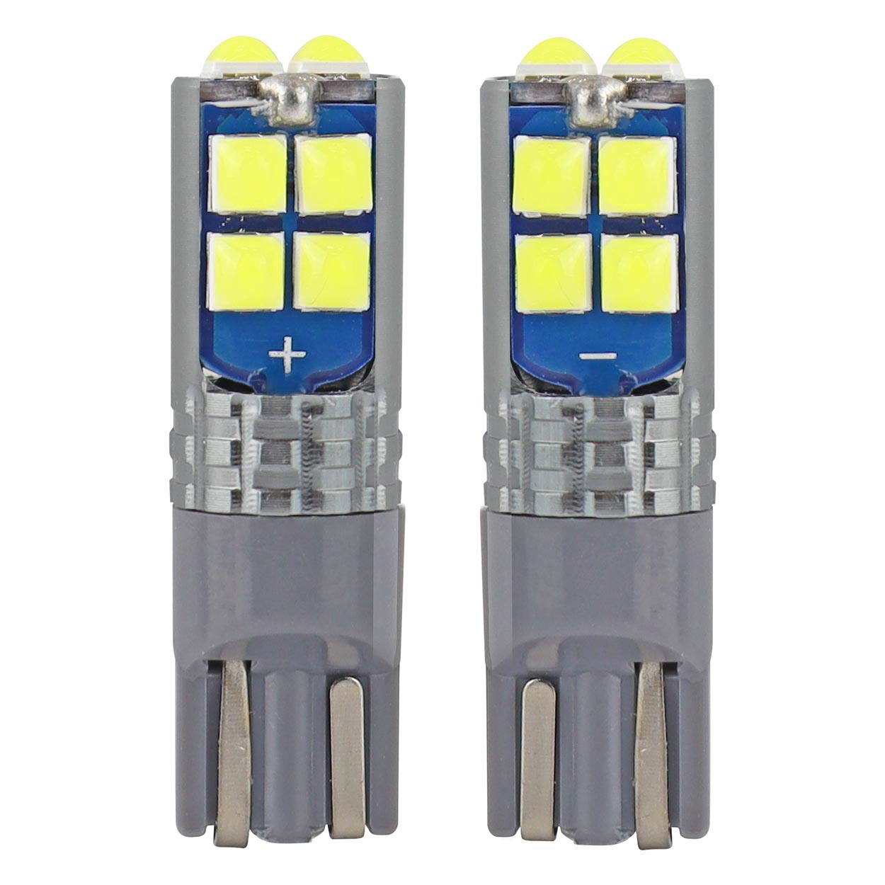 Amio - T10 W5W 12V W2,1x9,5d ΛΕΥΚΟ 10SMDx3030 (ΚΑΡΦΩΤΟ - CAN-BUS) 2ΤΕΜ. (02447/AM)