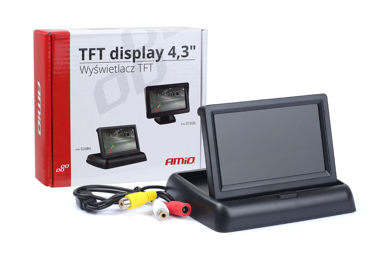 Amio - ΟΘΟΝΗ TFT LCD ΑΝΑΔΙΠΛΟΥΜΕΝΗ ΑΥΤΟΚΙΝΗΤΟΥ 4,3" - 12V - 1 τεμ. (02484/AM)