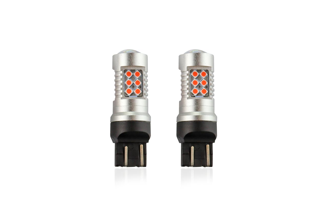 Amio - WR21/5W T20 12/24V 6,2W 5.600K LED 24xSMD3030 CAN-BUS ΚΟΚΚΙΝΟ 18x56mm 2ΤΕΜ. (02581/AM)