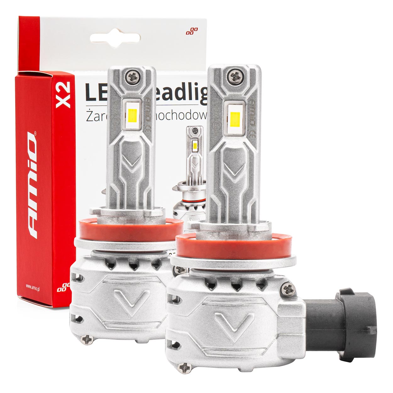 Amio - ΛΑΜΠΕΣ LED H8/H9/H11 10-16V 72W 6.500K 7920lm CAN-BUS (ΑΝΕΜΙΣΤΗΡΑΚΙ) X2 SERIES - 2ΤΕΜ. (02974/AM)