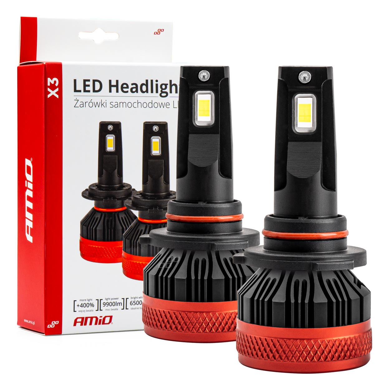 Amio - ΛΑΜΠΕΣ LED CAN-BUS HΒ4 9006 9>16V 90W 6.500K 9900lm (ΜΕ ΑΝΕΜΙΣΤΗΡΑΚΙ) X3 SERIES - 2 Τεμ. (02983/AM)