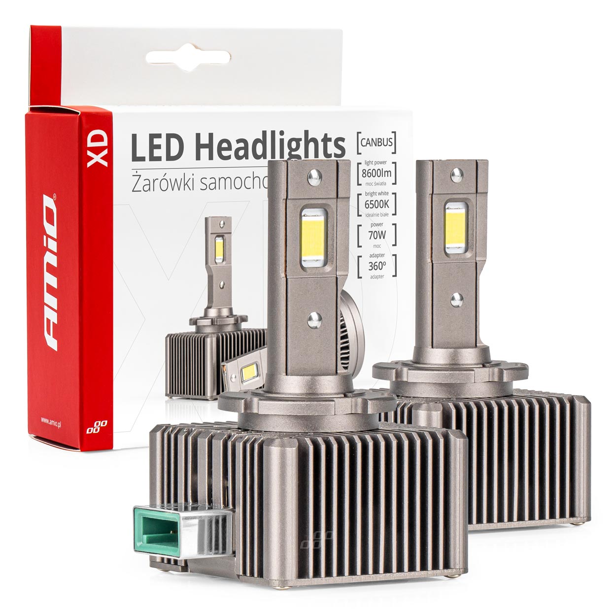 Amio - ΛΑΜΠΕΣ LED D3S 9>16V 70W 6.500K 8600lm (ΜΕ ΨΥΚΤΡΑ) XD SERIES - 2 ΤΕΜ. (03312/AM)