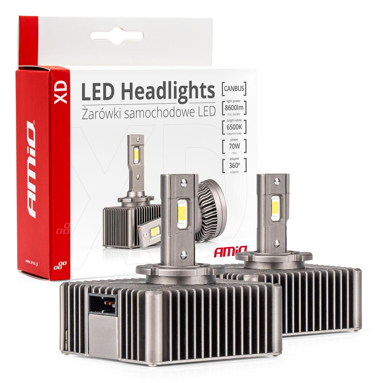 Amio - ΛΑΜΠΕΣ LED D5S 9>16V 70W 6.500K 8600lm (ΜΕ ΨΥΚΤΡΑ) XD SERIES - 2 ΤΕΜ. (03314/AM)