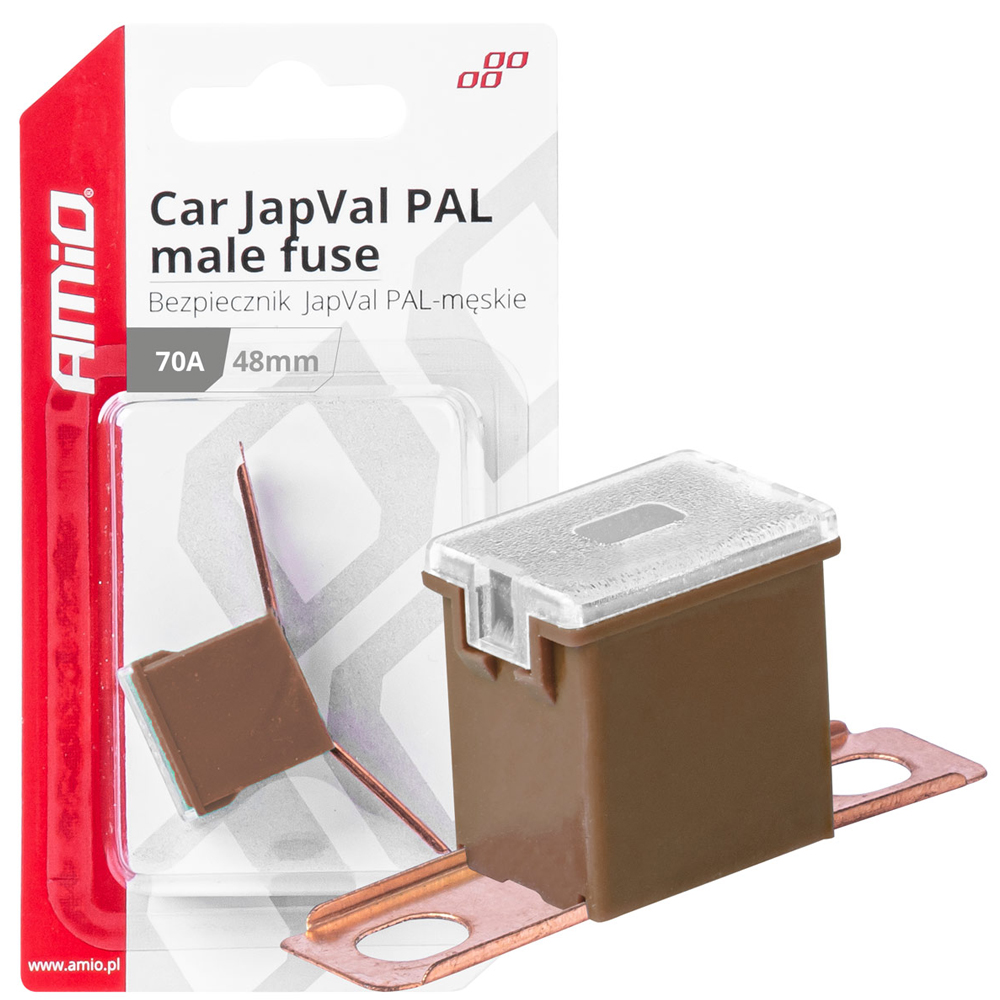Amio - ΑΣΦΑΛΕΙΑ JapVal PAL ΑΡΣΕΝΙΚΗ 48mm 70A ΣΕ ΚΑΦΕ ΧΡΩΜΑ - 1 Τεμ. (03422/AM)