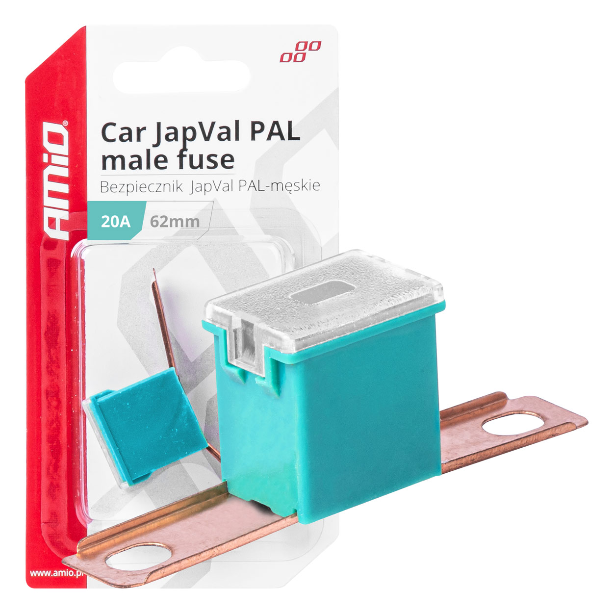 Amio - ΑΣΦΑΛΕΙΑ JapVal PAL ΑΡΣΕΝΙΚΗ 62mm 20A ΣΕ ΓΑΛΑΖΙΟ ΧΡΩΜΑ - 1 Τεμ. (03426/AM)