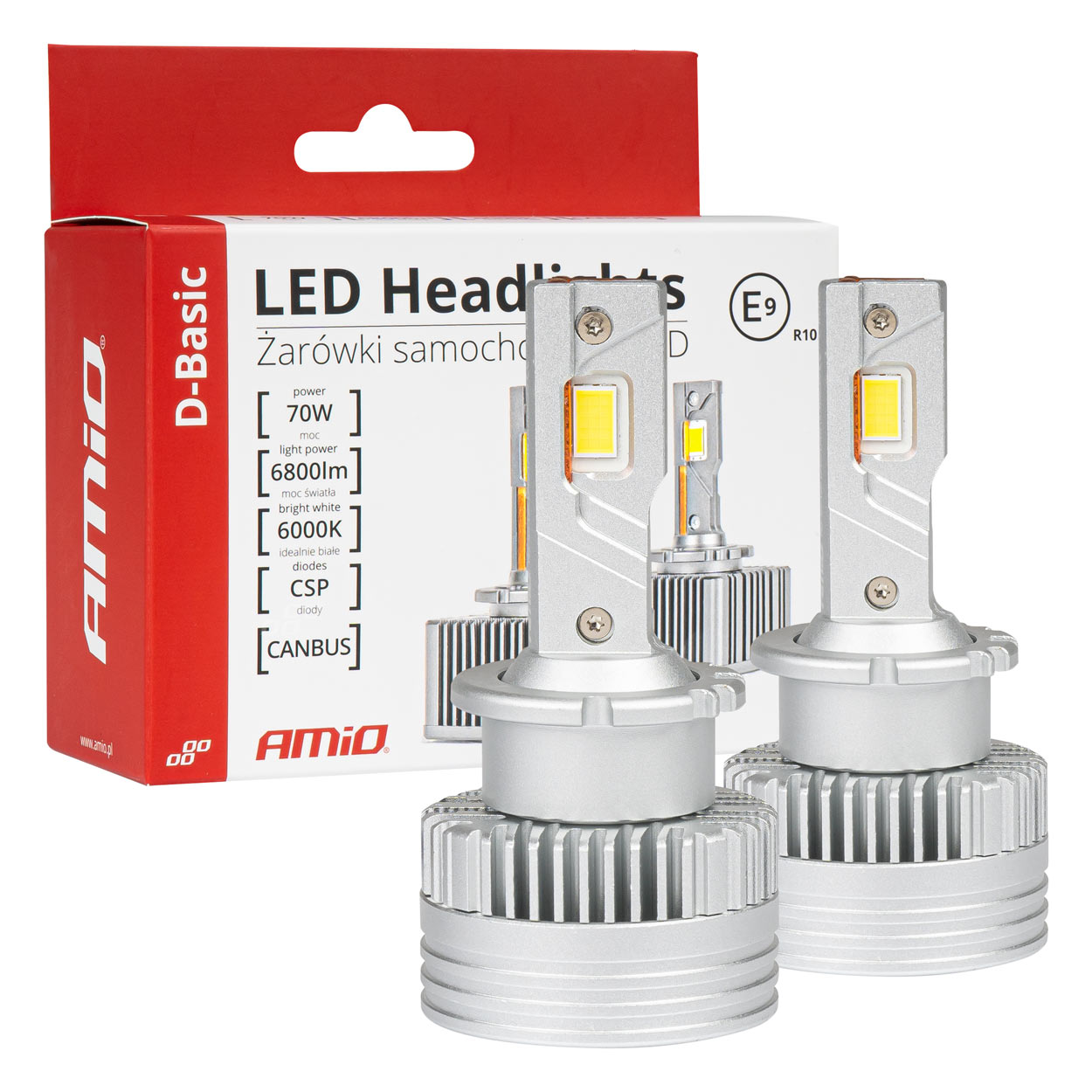 Amio - ΛΑΜΠΕΣ LED D4S/D4R 12V 6.000K 6800lm CAN-BUS D-BASIC SERIES - 2 Τεμ. (03629/AM)