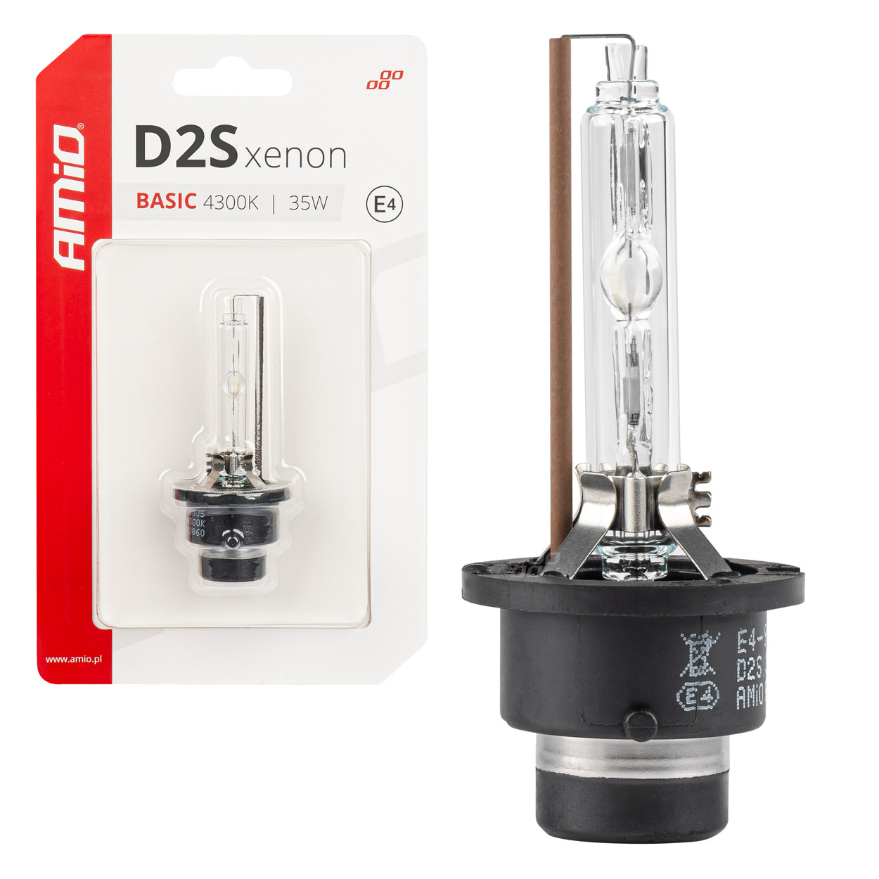 Amio - ΑΝΤΑΛΛΑΚΤΙΚΗ ΛΑΜΠΑ ΧΕΝΟΝ BASIC D2S 12V 4.300k 35W BLISTER CARD - 1 ΤΕΜ. (03860/AM)